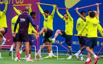 Messi vuelve a entrenar junto a sus compañeros