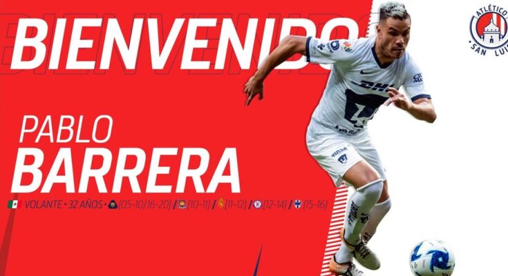 Oficial: Pablo Barrera, refuerzo del Atlético de San Luis