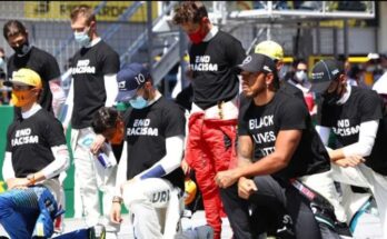Hamilton y otros pilotos se arrodillan contra el racismo en Austria