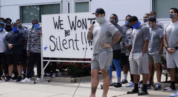 Leones de Detroit piden justicia por Jacob Blake