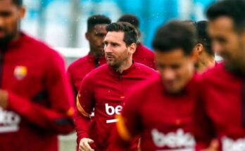 Messi ya entrena con el resto del equipo