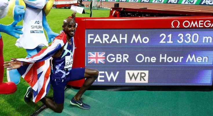 Mo Farah destroza el récord de la hora en Bruselas